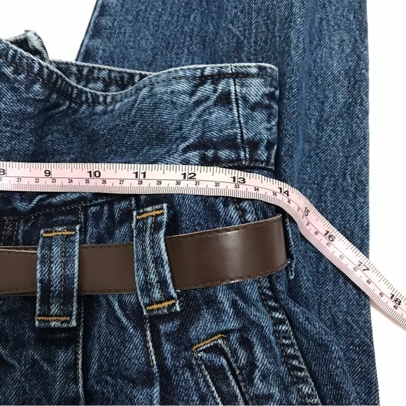 Vintage 80s 90s Weathered Blues Ultra High Waist Tapered Jeans Size 7/8 (28) - Picture 14 of 15
